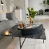 Curved bio fireplace with glass