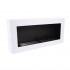 Super simple and sleek white bioethanol fireplace for wall mounting