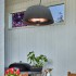 Hanging patio heater with lampshade