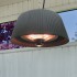 Hanging patio heater with lampshade